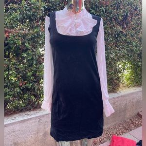 ModCloth mini  dress mod style retro velvet S